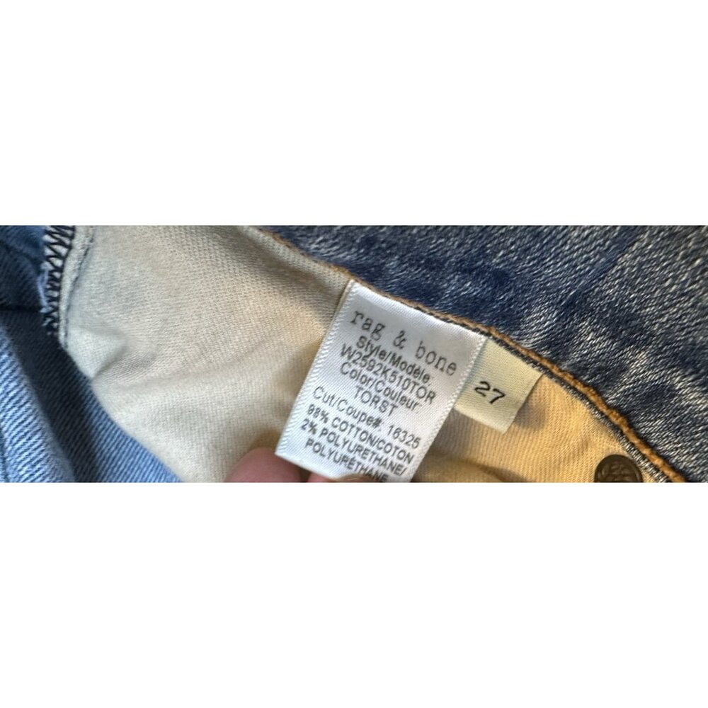 rag & bone Dre Capri Jeans Womens 27 Distressed Made in USA Frayed Raw Hem - Picture 5 of 10